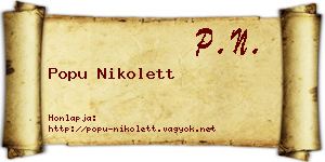 Popu Nikolett névjegykártya