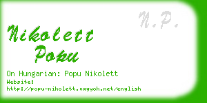 nikolett popu business card